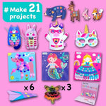 Unicorn Craft Box for Kids Ages 4-8 - 21 Projects in 1 Kit