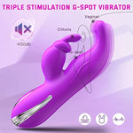G Spot Vibrator Anal Dildo Sex Toys With 10 Vibrations & Tapping Ciltoral Stimulator Adult Toys For Women Or Couple Games 3 In 1 Rabbit Vibrator Clit Vibrator Massager Female Sex Toys