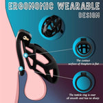 Male Chastity Device Cock Cage - Resin+Abs Chastity Cage For Man Penis Exercise 3D Printed Black Bondage Gear Lightweight Adult Sex Toy With 3 Sizes Rings Invisible Lock And Key