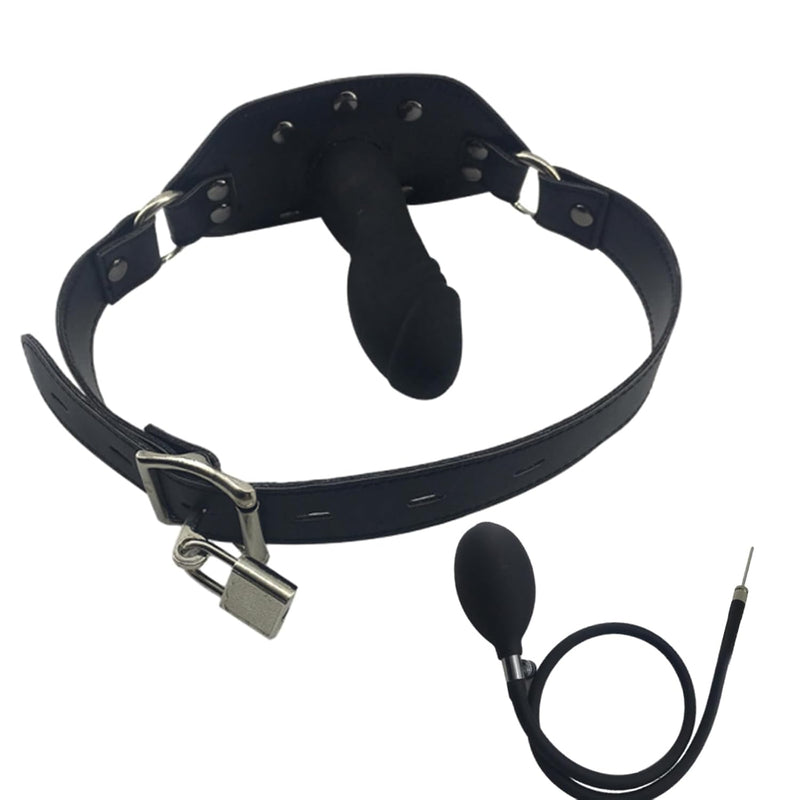Inflatable Dildo Gag Silicone Sex Gag Ballgag With Adjutable Restraints Straps Bondage Gags & Muzzles Bdsm Toys Sex Restraints Sm Games Bondage Adult Sex Toy For Men Women Couple Fetish