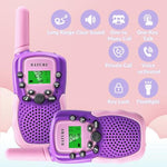 Walkie Talkies For Kids 2 Pack Purple, Girls Toys Age 6-8 8-10 Birthday Gifts, Indoor Play, Outdoor Camping & Hiking, Toddler Walkie Talkies Age 3-5, Easy To Use, 22 Channels, 3 Miles Range