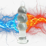 Glass Anal Beads,Crystal Dildo Butt Plugs Anal Beads Glass Pleasure Wand Anal Trainer Sex Toy Glass Anal Beads Butt Plug Prostate Massager P-Spot Stimulation Anal Trainer Sex Toys For Men Women