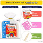 Rainbow Scratch Art Notebook Set, 57 Piece Pack