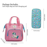 - Pink Baby Doll Diaper Bag With Doll Changing Pad- Handbag For Girls - Unicorn
