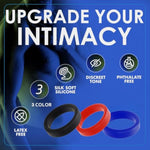 Silicone Penis Ring Male Sex Toys, 3 Pcs Colorful Cock Ring Set For Erection Sex, Thicker Cockring Sleeve Cock And Ball Ring For Longer Harder Stronger Pleasure Adult Sex Toys For Men Couples