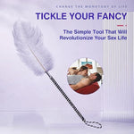 Bdsm Feather Teaser Whip & Paddle For Adults - Sm Spaking Alternative Foreplay Flirting Sexy Tool Sex Toys For Couples & Lovers, Spanking Accessories With Soft Feather Tickler Grey