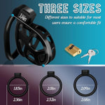 Male Chastity Device Cock Cage - Resin+Abs Chastity Cage For Man Penis Exercise 3D Printed Black Bondage Gear Lightweight Adult Sex Toy With 3 Sizes Rings Invisible Lock And Key