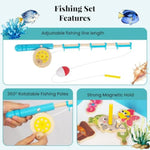 Montessori Toddler Fishing Game - Kids Wooden Magnetic Fishing Toys For 3 Years Old Girls Boys, Fine Motor Skills For Toddler
