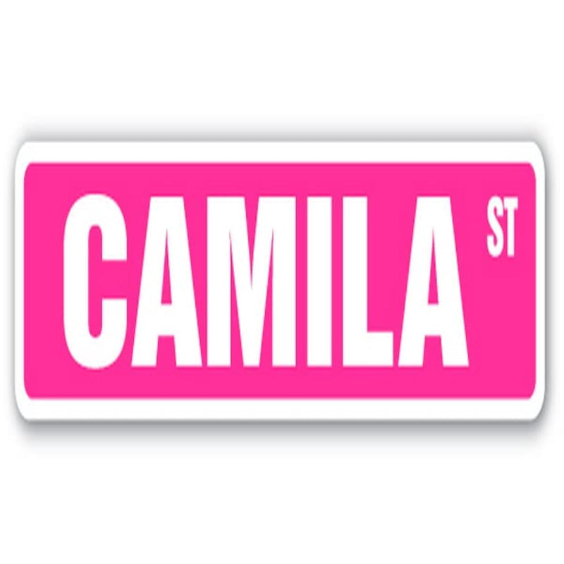Camila Street Sign Childrens Name Room Sign | Indoor/Outdoor |  18" Wide Plast