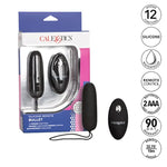 Silicone Remote Bullet Vibrator, Waterproof 12-Functions Silicone Massager With Easy Retrieval Cord Black Se-0077-10-3