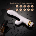 Whip Vibrator Adult Sex Toys Women Sex Toy - 2in1 Upgrade Dildo with 10 Vibration Modes & 10 Vibrator Bullet Vibrating Sucking Clitoral Vibrators (White)