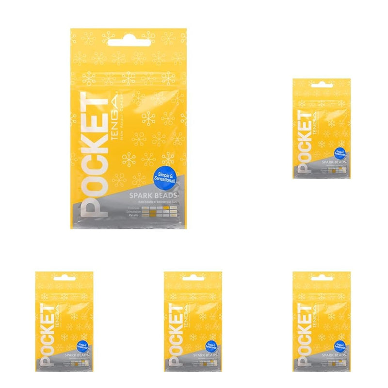 Pot-006 Spark Beads Pocket Portable Male Masturbator,Yellow (Pack Of 5)
