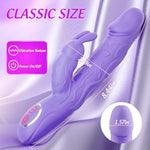 Womens Sex Toys Vibrator, Realistic Textured G Spot Anal Vibrators Rabbit Dildo, Lavender Female Vibradores With Dual Motors And Vibrating Ears, Soft Silicone Whisper Quiet Couple Sex Toy