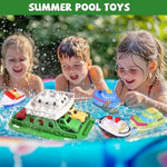 Toy Boat Bath Toys For Toddlers With 4 Mini Car Toys And 4 Bath Boat Squirters, Kids Ferry Boat For Bathtub Bathroom Pool Beach Toys