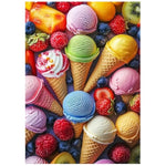 100 Piece Large Ice Cream Jigsaw Puzzle for Kids and Adults, Educational Fun Family Activity 11x15in