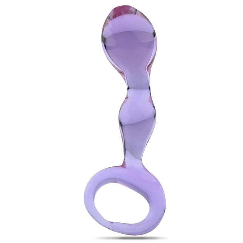 New Designed Purple Glass Dildo Butt Anal Anus Plug Glass Crystal Wand