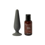 Petite Pair Cone Charcoal Small Butt Plug + Shine Organic Water-Based Ph Balanced Lubricant (2 Oz)