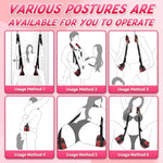 Door Sex Swing With Adjustable Straps – 2 In 1 Bdsm Thigh Sling Bondage Kit With Soft Pu Leather, Widened Plush Padding, Heavy-Duty Buckles – Kinky Sex Toys For Couples, Holds Up To 500 Lbs