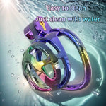 Chastity Cage For Men Chastity Device With Urethral Plug & 4 Ring And 3 Invisible Lock 1Key 3D Printed Colorful? Cock Cage Penis Exercise Penis Cage Adult Sex Toy For Men