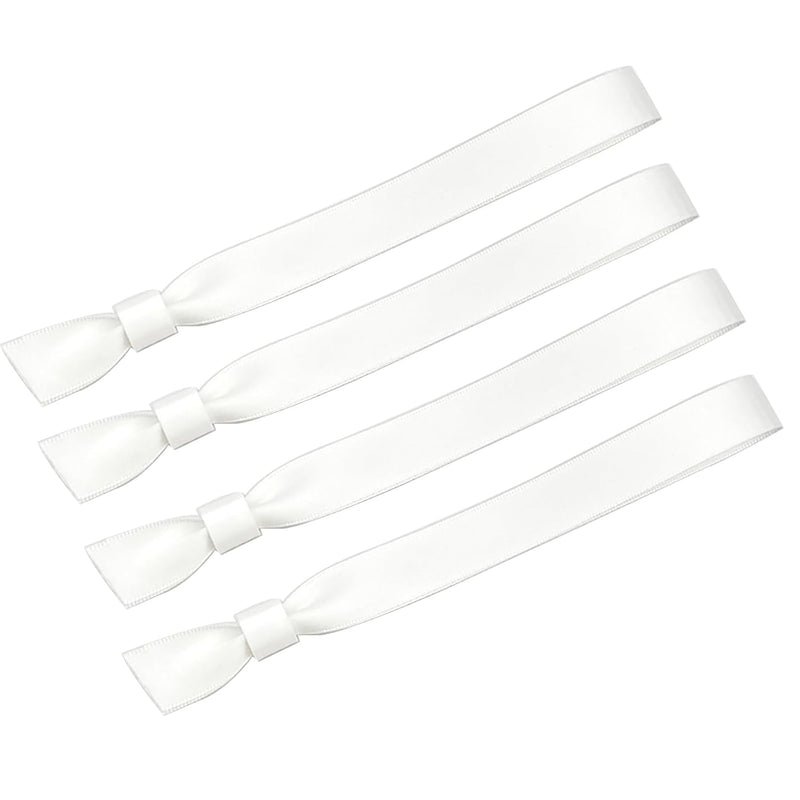 100 Pcs Adjustable Fabric Wristbands for Events with Secure Snap - White, 13.78 x 0.59 inches