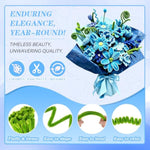 7 Color Blue Lily Pipe Cleaner Flower Bouquet Kit, 650 Pieces