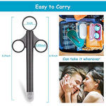 Lube Applicator Syringes, Lubricant Tube Shooter With Smooth Rounded Cap For Men, Women & Couples, Reusable, Easy Use & Clean [10Ml Scales][2Pcs Blue & 2Pcs Gray]