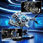 Mechanical Piranha Building Block Kit Hand-Crank Gear Multi-Joint Motion Toy For Boys, Girls, And Hobbyists, Ideal For Stem Classrooms Or Gift Giving