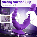Double Dildo Lesbian Toys - Sex Toy Double Sided Dildos G Spot Suction Cup Vibrator With Anal Beads & 10 Vibrating Modes, Adult Toys Vibrators With Remote Control For Womens Couples Games