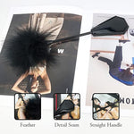 6Pcs Bondage Restraints Set With Furry Handcuffs Satin Blindfold, Whip, Spanking Paddle, Bells Clamp, Feather Teaser For Couples