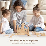 100Pcs Natural Beech Wood Building Blocks For Toddlers 1-3, Wooden Blocks With Storage Bucket And Shape Sorter Lid Montessori Toys For 1 2 3 Year Old Boys And Girls, Preschool Learning