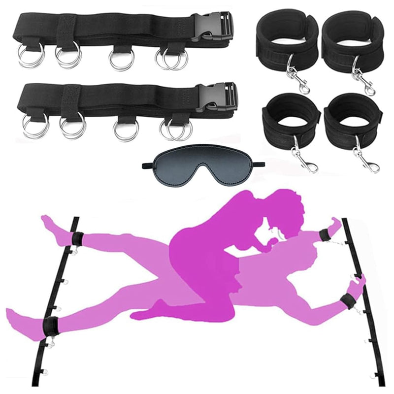 Bed Restraint For Queen Size Bed Sex Resistant Tie Legs And Arms For Adult Hand Leg Cuffs Ankle Wrist Restraints Bondaged Restraints Kit For Adults Couples King Bed Play Sex Spreaders Bar Toys Sweater