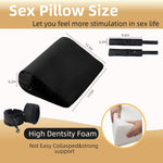 Foam Position Pillow with Restraints – Bondage Cushion with Handcuffs for Couples
