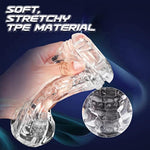 Manual Sucking Extrusion Male Masturbators, Portable Transparent Pocket Pussy Stroker With Vagina Textured Blowjob Machine Sex Toys Penis Tpe Masturbation Sleeve For Men