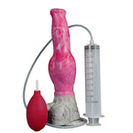 Multi Color Big Knot Silicone Made Artificial Dog Dildo Squirting Dildo Wolf Canine Style Knotty With Knot Suction (Red+Pink+Grey)
