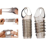 2Pcs Reusable Cock Rings For Men, Penis Enlargement Silicone Sleeves Girth Male Erection Enhancement, Penis Ring Enlargement Sex Toys For Men (A)