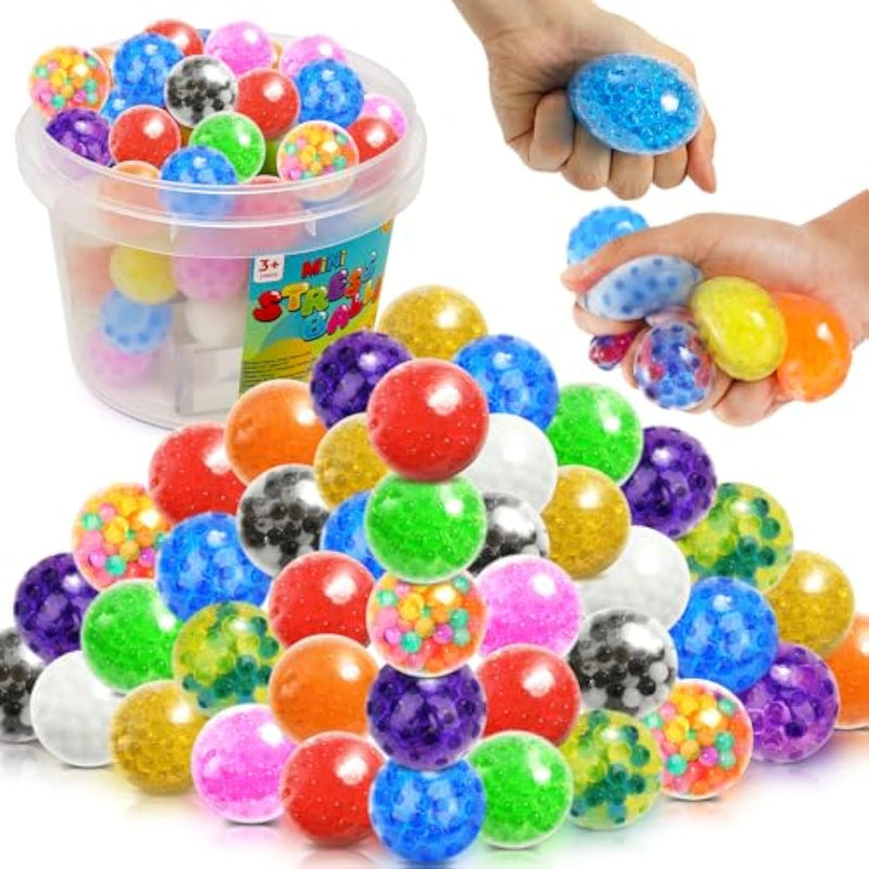 Squishy Stress Balls Fidget Toys - 72 Pack Squishy Toys Stress Ball For Anxiety, Fidget Stress Toys Bulk, Squeeze Balls For Adult Teen- Fidgets For Classroom Prize - Party Favors Goodie Bag Stuffer