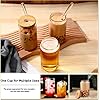 Glass Cups with Lids and Straws 4 pcs,16 oz Glass Cups for Coffee Bar Accessories-DWTS DANWEITESI Iced Coffee Cups with Lids,Drinking glasses Set,Coffee Cups Glass Tumbler with Straw and Lid for Gifts
