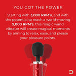 DOXY Die Cast Plug in Personal Wand Massager - Red Luxurious Adult Toys Couples Vibrator - Personal Vibrator - Body-Safe Sexual Pleasure Tools for Women - World's Most Powerful Deep Tissue Massager