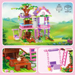 Tree House Building Set For Girls - 558Pcs Treehouse Building Blocks Toys, Forest Camp House Bricks Kit With Animals, Birthday For Kids Girls Boys Age 6 7 8 9 10 11 12+