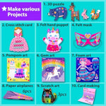Unicorn & Mermaid Craft Kit for Kids Ages 3-5 with 10 Envelopes & 19 Projects