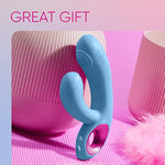 Cora Thumping G-Spot Rabbit Vibrator For Women - G Spot & Clitoral Stimulation Adult Toy With 10 Thumping & 10 Vibration Modes & Travel Lock - Splashproof, Wireless Sex Toys For Women (Blue)