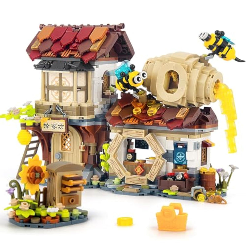 Honey Workshop Mini Building Set, Moc Creative Diy Simulation Architecture Toy, Collectible For Adults, Kids 8-12, Not Compatible With Classic Bricks (1242 Pieces)