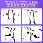 Bondage Restraints Bdsm Kit Adult Sex Toys - Bed Restraints Set With Bdsm Rope Handcuffs Blindfold, Sex Cuffs Neck To Wrist & Thigh, Adjustable Straps, Bondage Gear & Accessories, Bdsm Toy For Couples