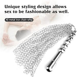 Sm Toy Metal Iron Chain Sex Whip Couple Flirting Whip Adult Toys With Anal Plugs Bdsm Training Toy (Silvery)