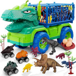19 In 1 Dinosaur Toys For Kids 3-5 5-7, Dinosaur Truck Set For Toddlers With 3 Pull Back Cars, 8 Dino Figures, Christmas And Birthday Gifts Toy For 3 4 5 6 7 Years Old Boys And Girls