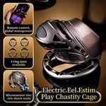 Electric Shock Chastity Cock Cage Device With 1-100 Microcurrent Mode & 4 Rings & Silicone Urethral Plug & App Remote Control, Male E-Stim Bdsm Penis Bondage Sex Toys For Gay Men Beginners