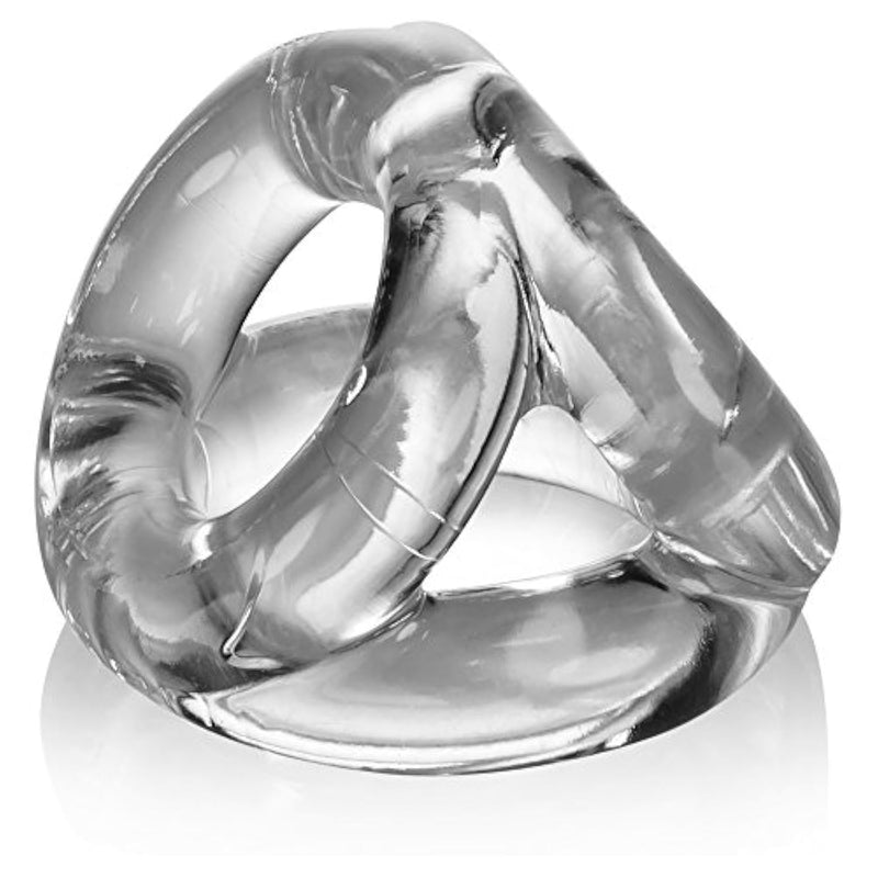 Tri-Sport – Silicone Cockring & Ballstretcher – Stretchy Men'S Pleasure Toy – Couples Adult Toy – Intimate Accessory – Flexible & Wearable – Clear