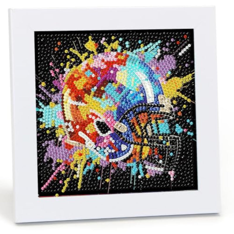Football Helmet Diamond Art Painting Kit for Kids with 7X7 Inch Frame
