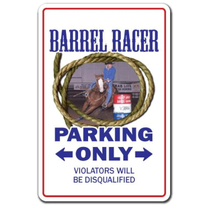 Barrel Racer Sign Western Cowboy Rodeo Horse Sport Bronco Roping Pony Tack | I