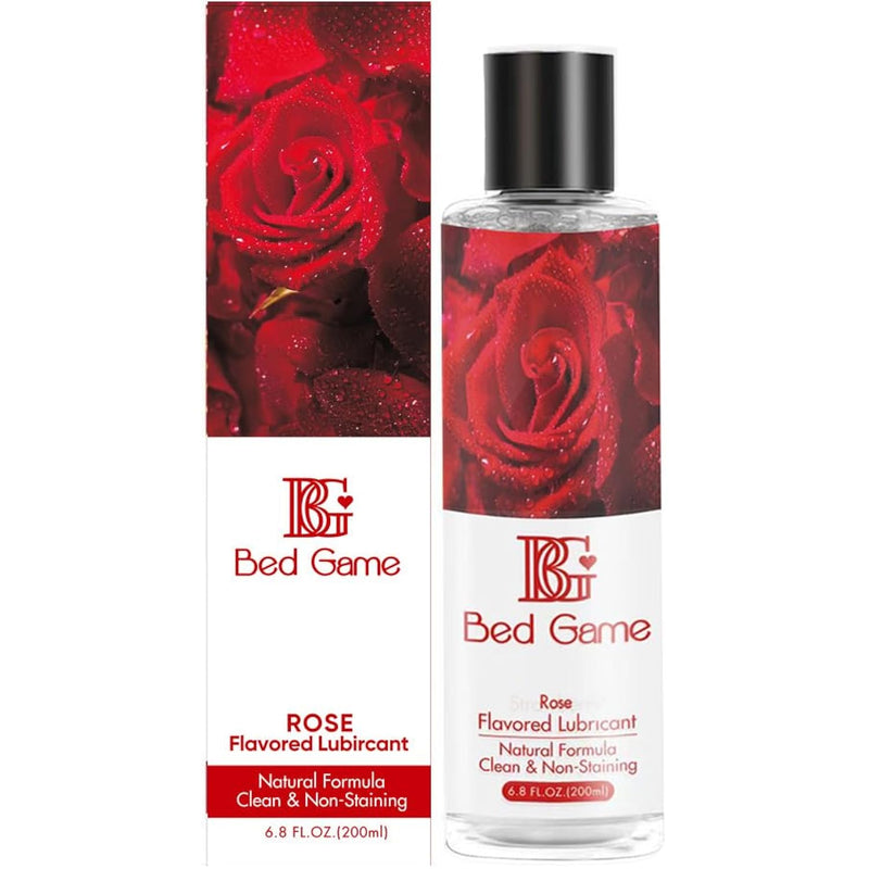 Water-Based Rose Flavored Lubricant Personal Lube For Men, Women, And Couples, Massage Gel Ph Balanced Massage Oil With Non-Sticky Natural Travel Sized Lube - 6.8 Fl Oz
